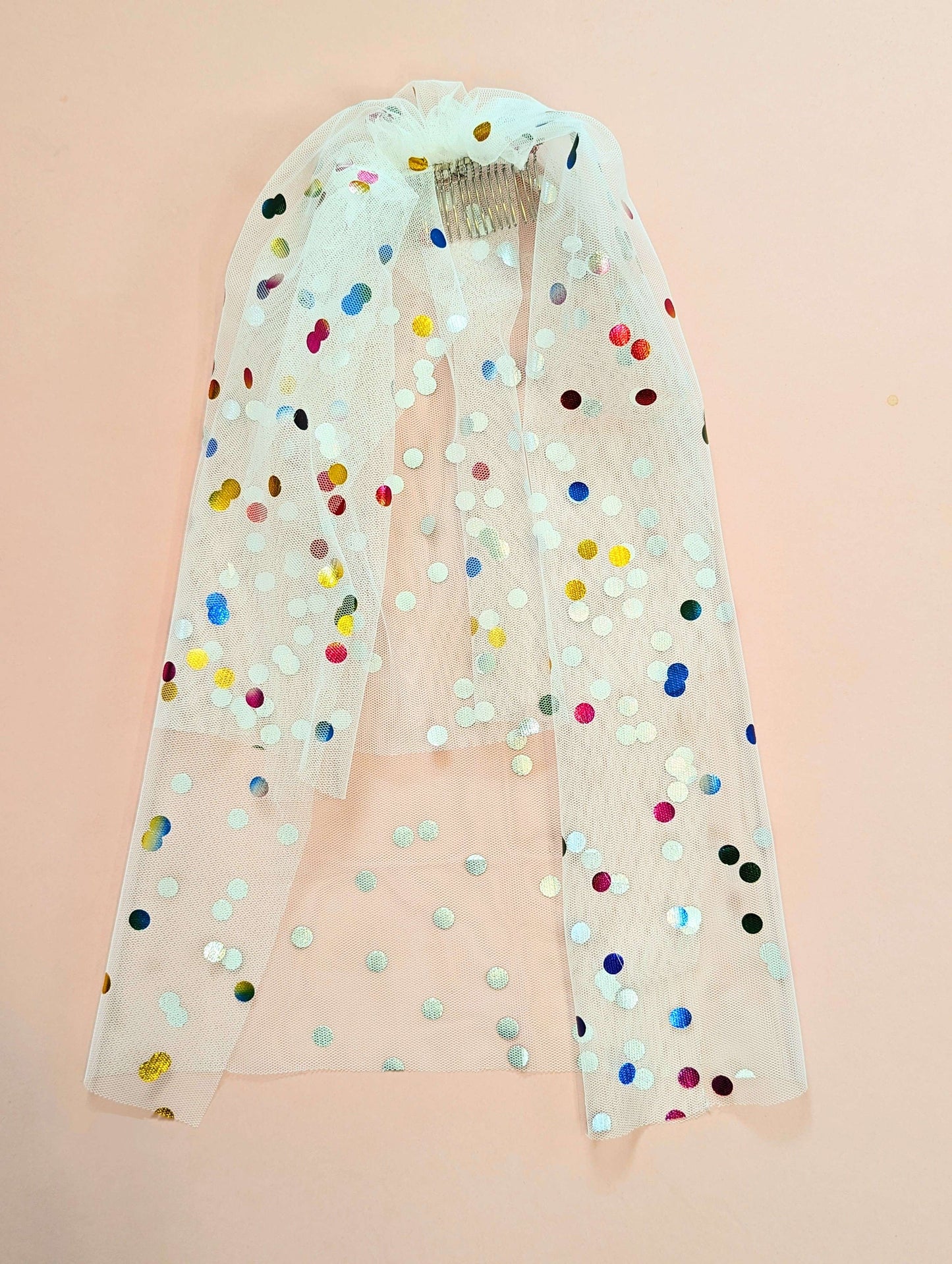 Rainbow Polka Dot Veil