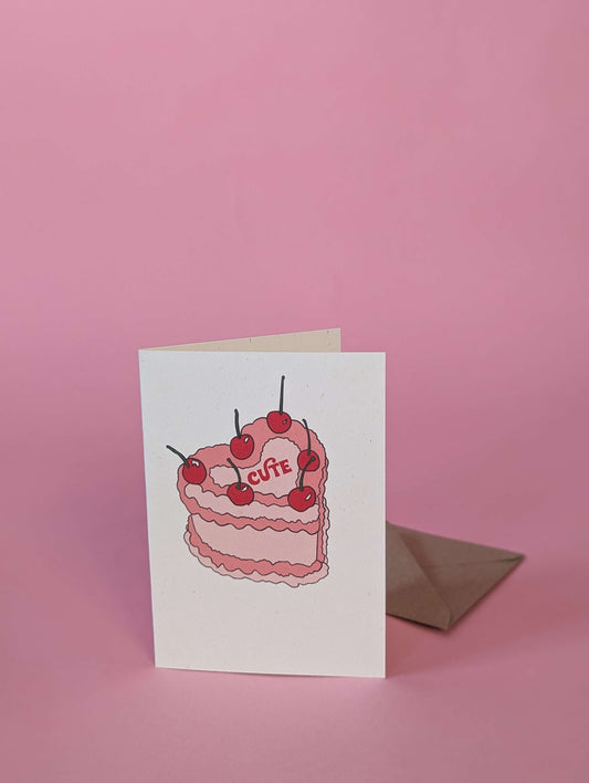 Cute Heart Cake Card