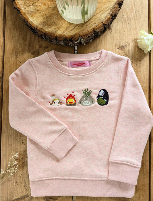 Whimsy of Ghibli Embroidered Kids Jumper